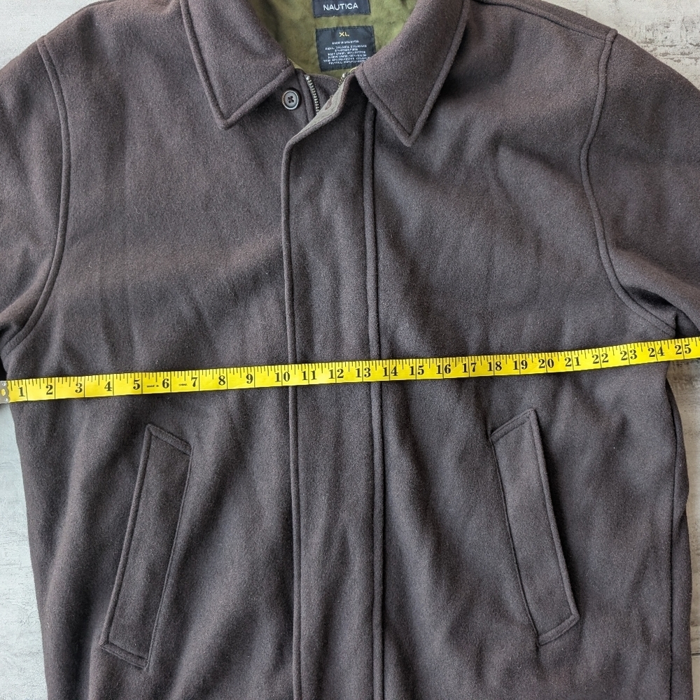 Nautica Men's Grey Wool Blend Lined Heavy Casual Everyday Jacket Coat Size XL - Picture 3 of 11